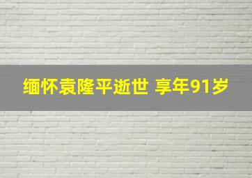 缅怀袁隆平逝世 享年91岁